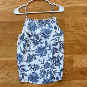 Floral Blue and White Women's Shirt